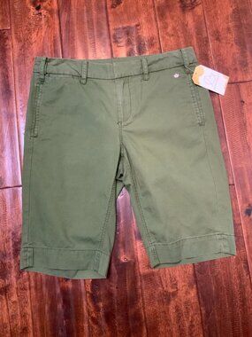 Paper Twill Anthropologie G1 Basic Goods Green Bermuda Shorts, Size 4, NWT!